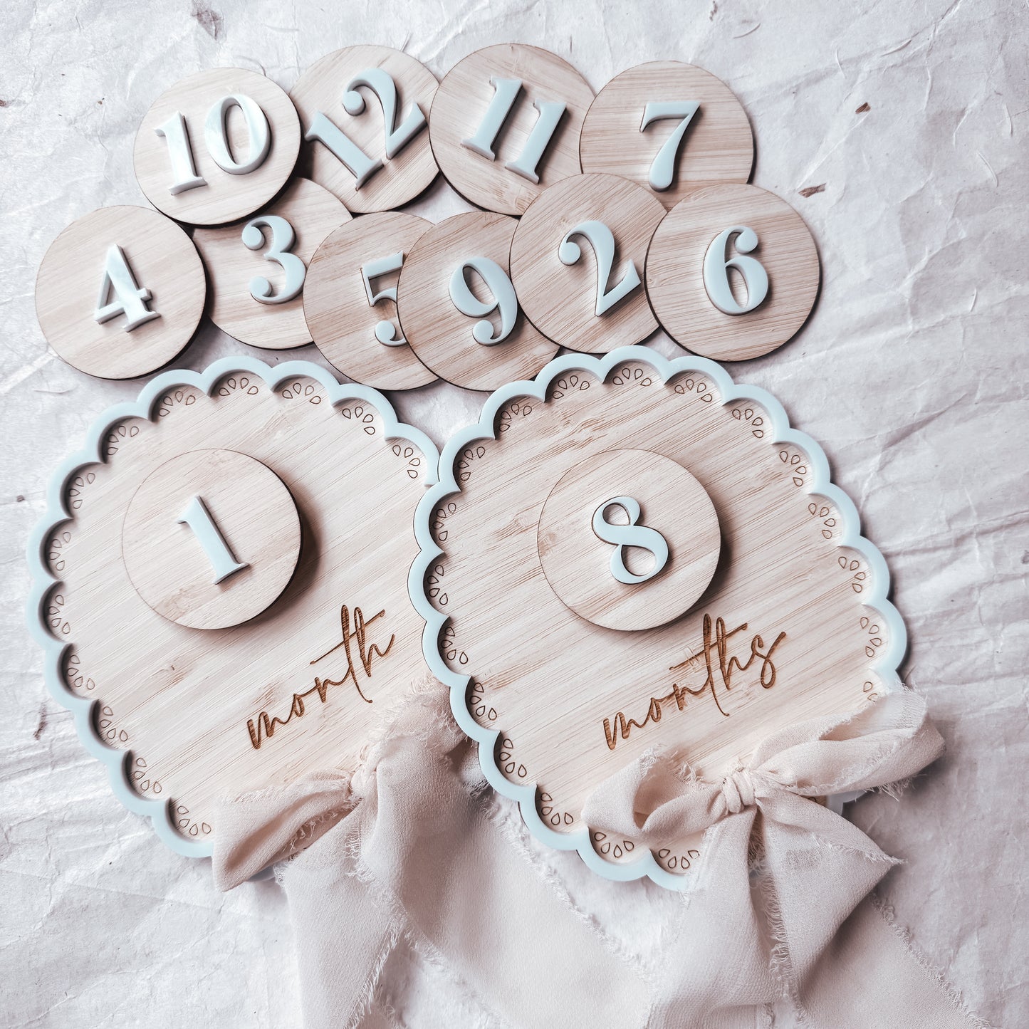 Scalloped Oval Milestones