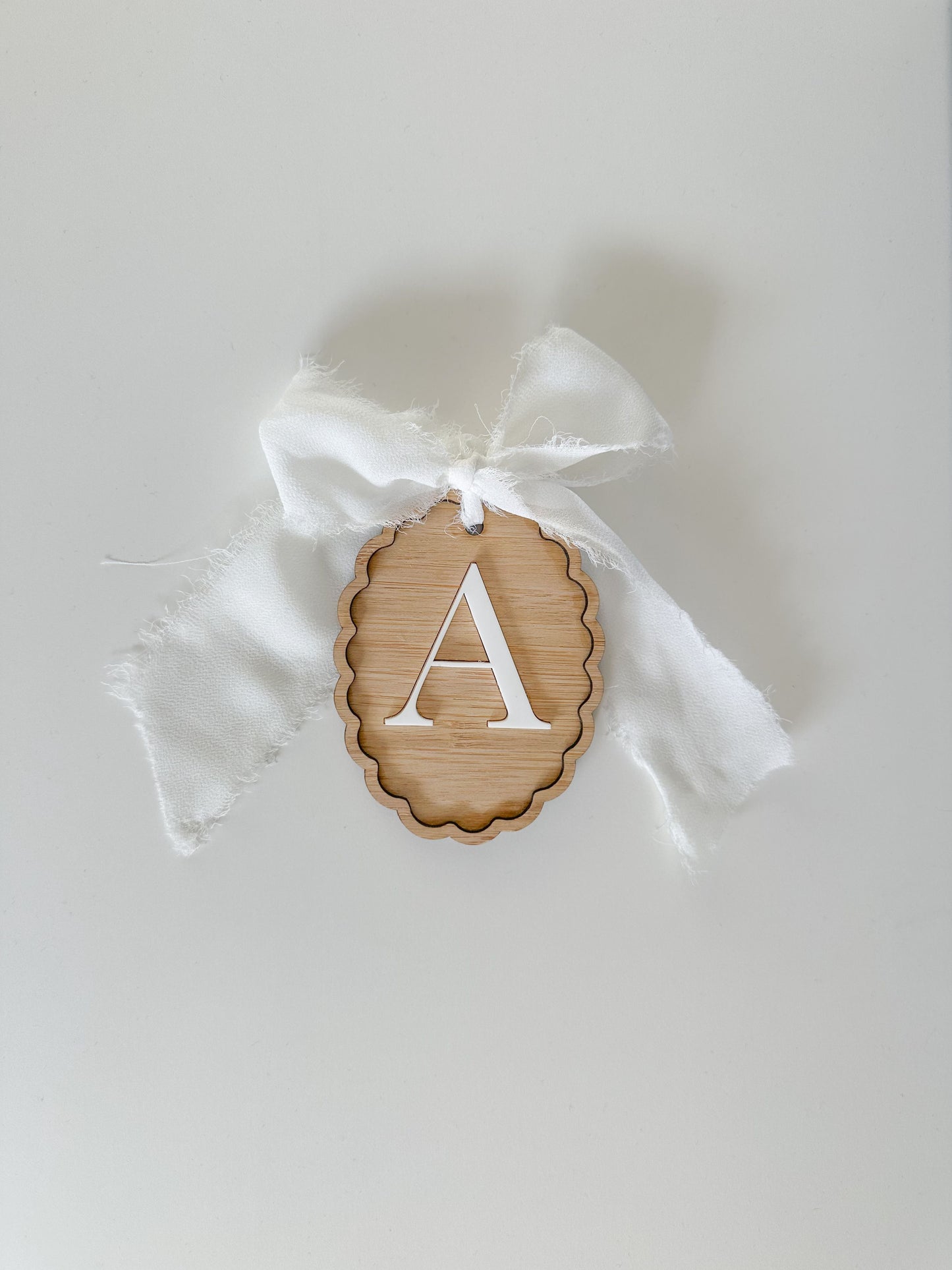 Scalloped Initial Tag