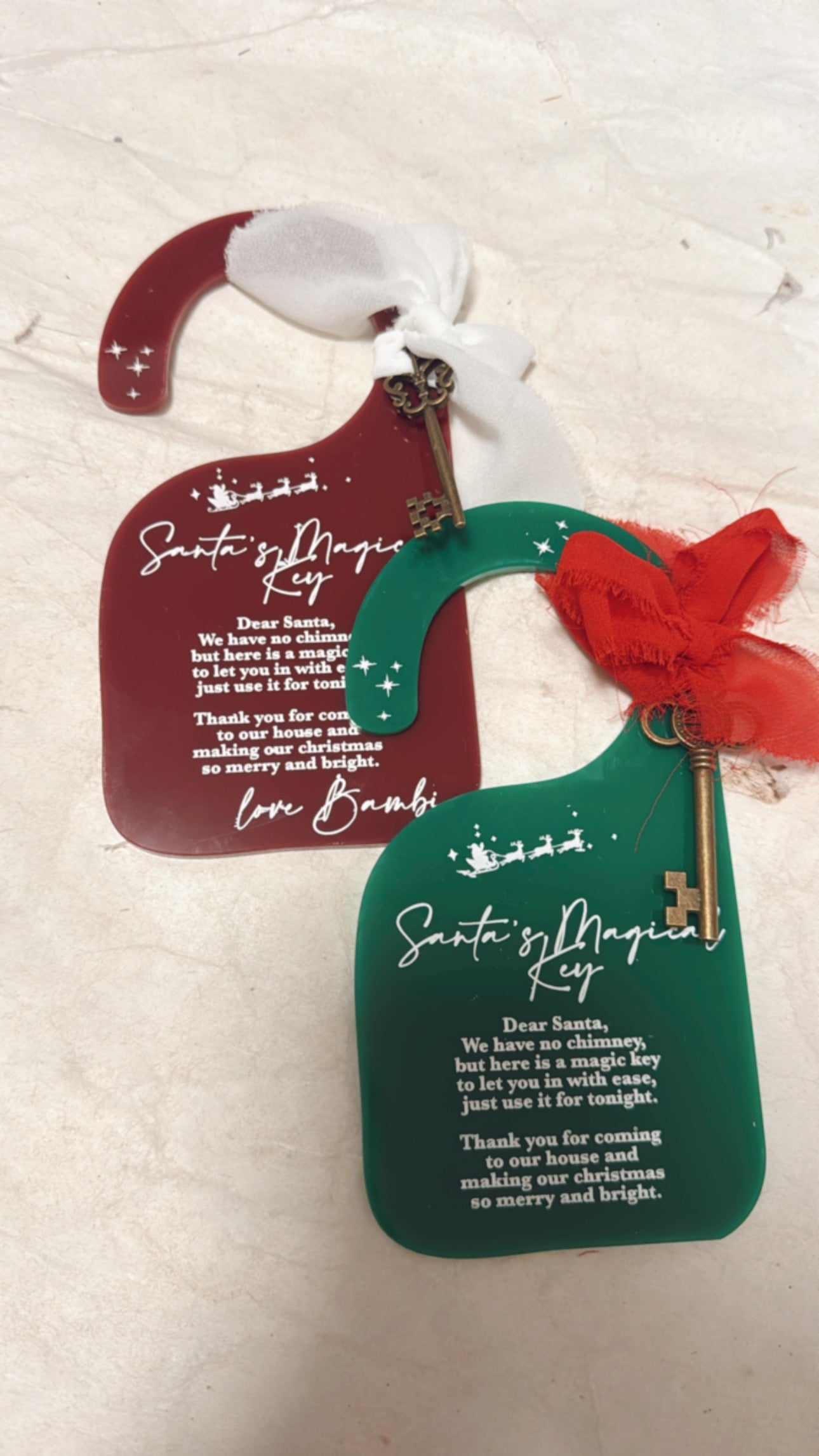 Acrylic Santa's Magical Key Tags