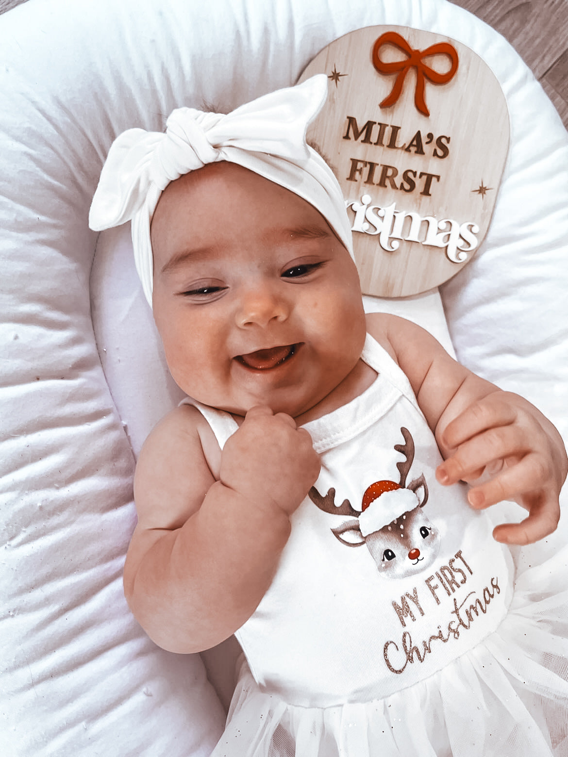 First Christmas Plaque with Bow