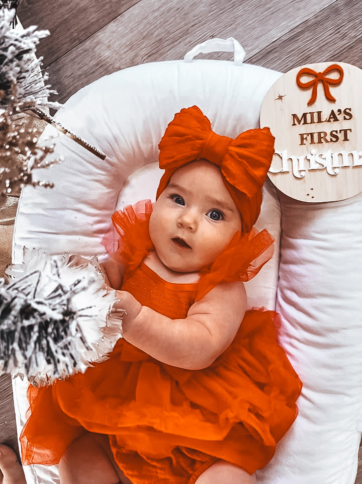 First Christmas Plaque with Bow