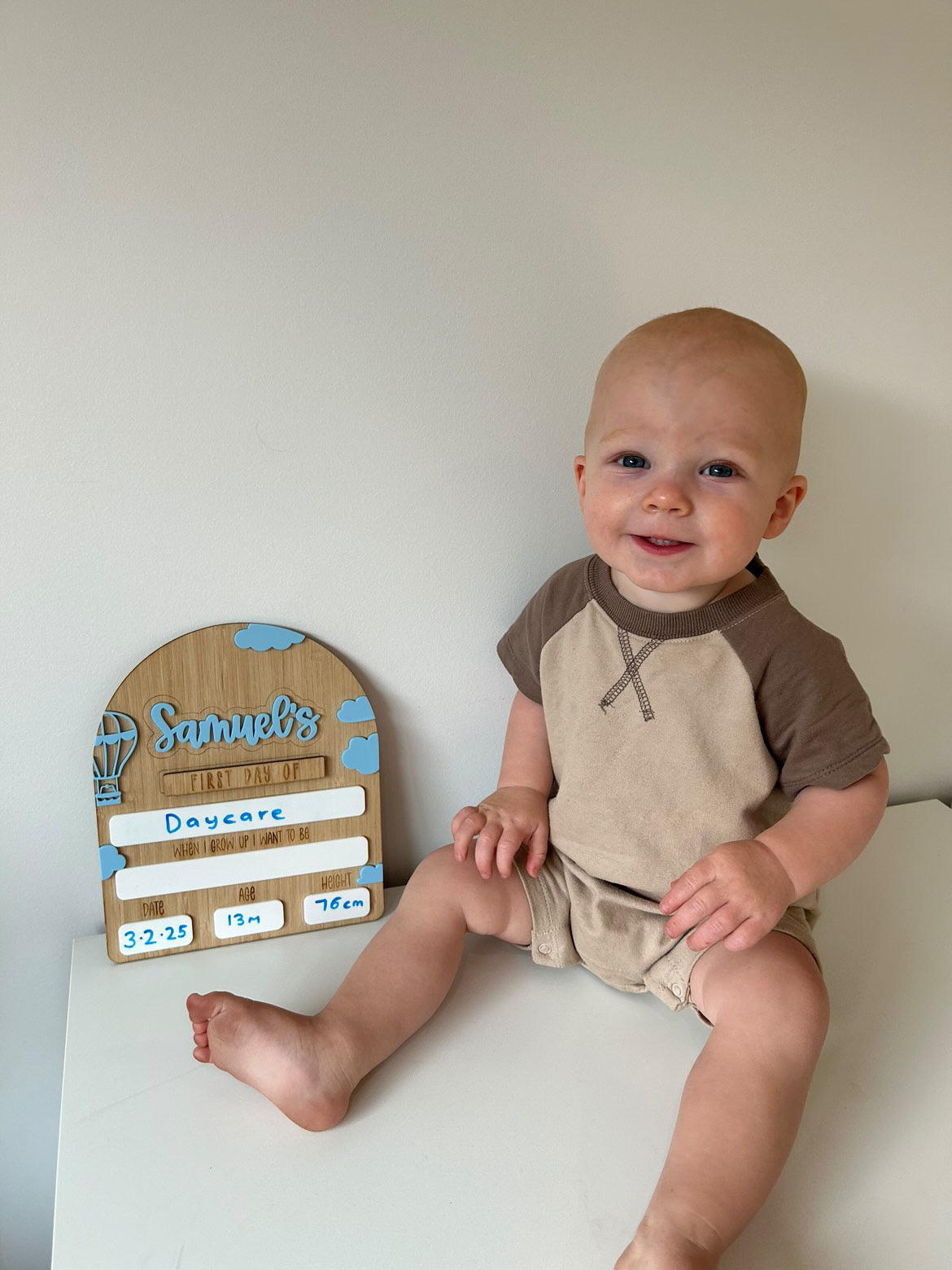Interchangeable First and Last Day Board - Hot Air Balloon and Cloud Design