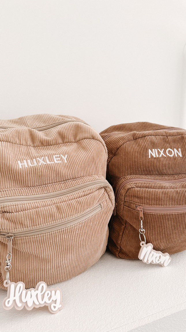 3D Beige Name Keyring