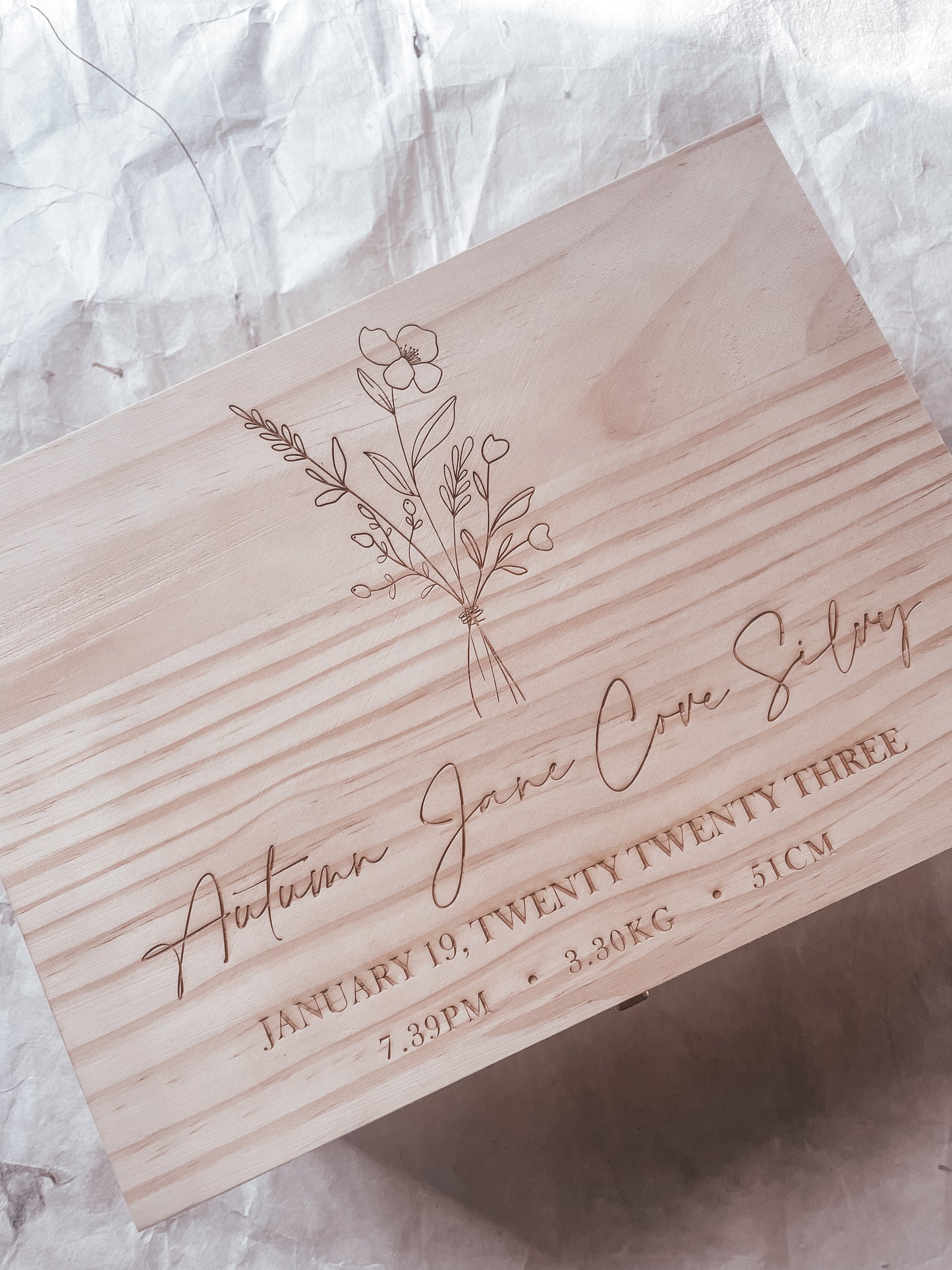 Floral bunch keepsake box