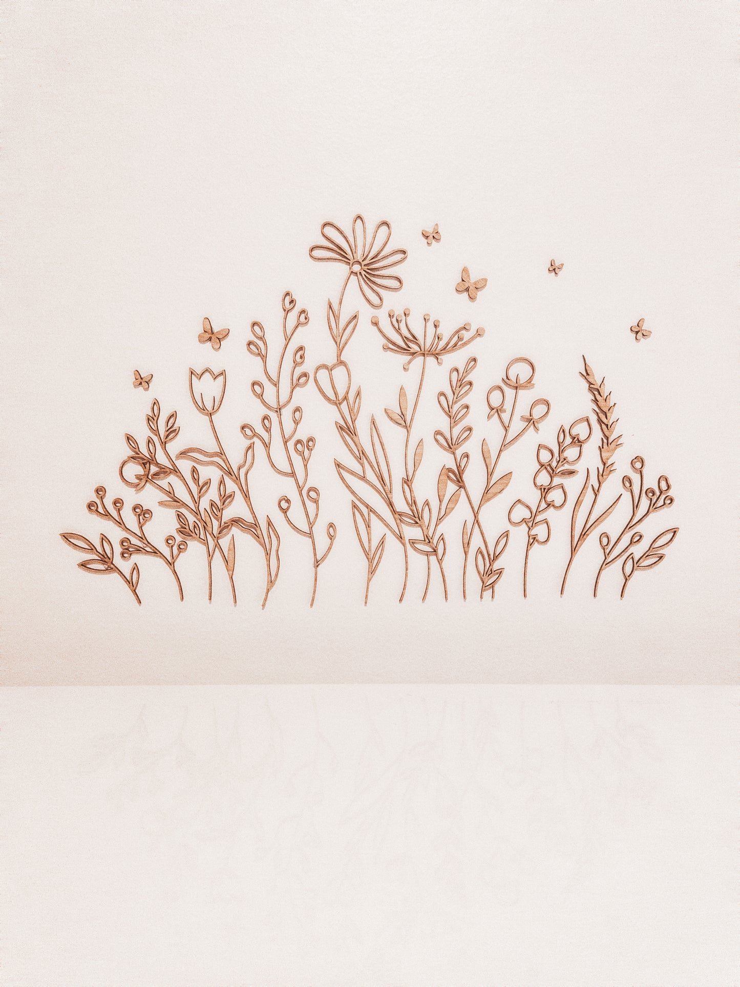 Floral and butterfly wall decal