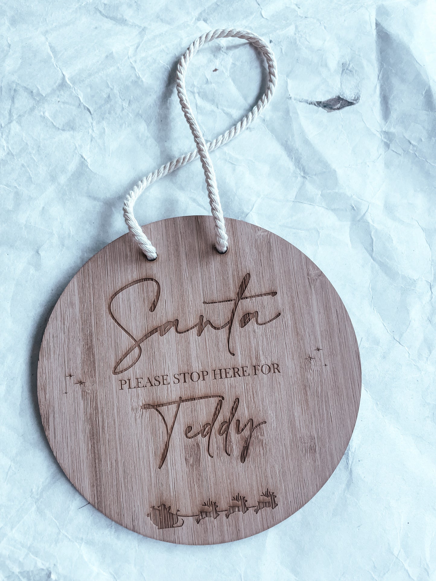 Santa please stop here door hanger