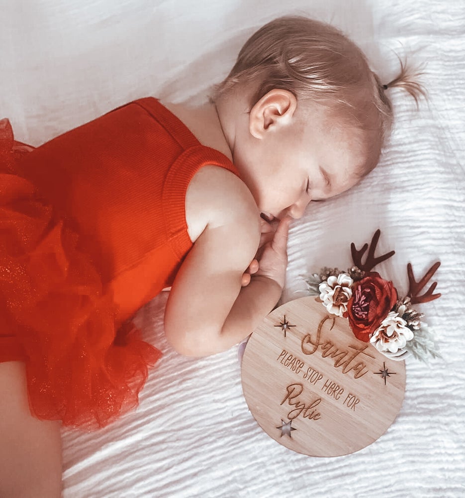 Santa please stop here door hanging