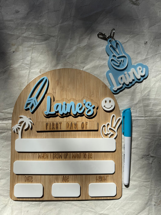 Interchangeable First and Last Day Board - Surfer Design Bundle