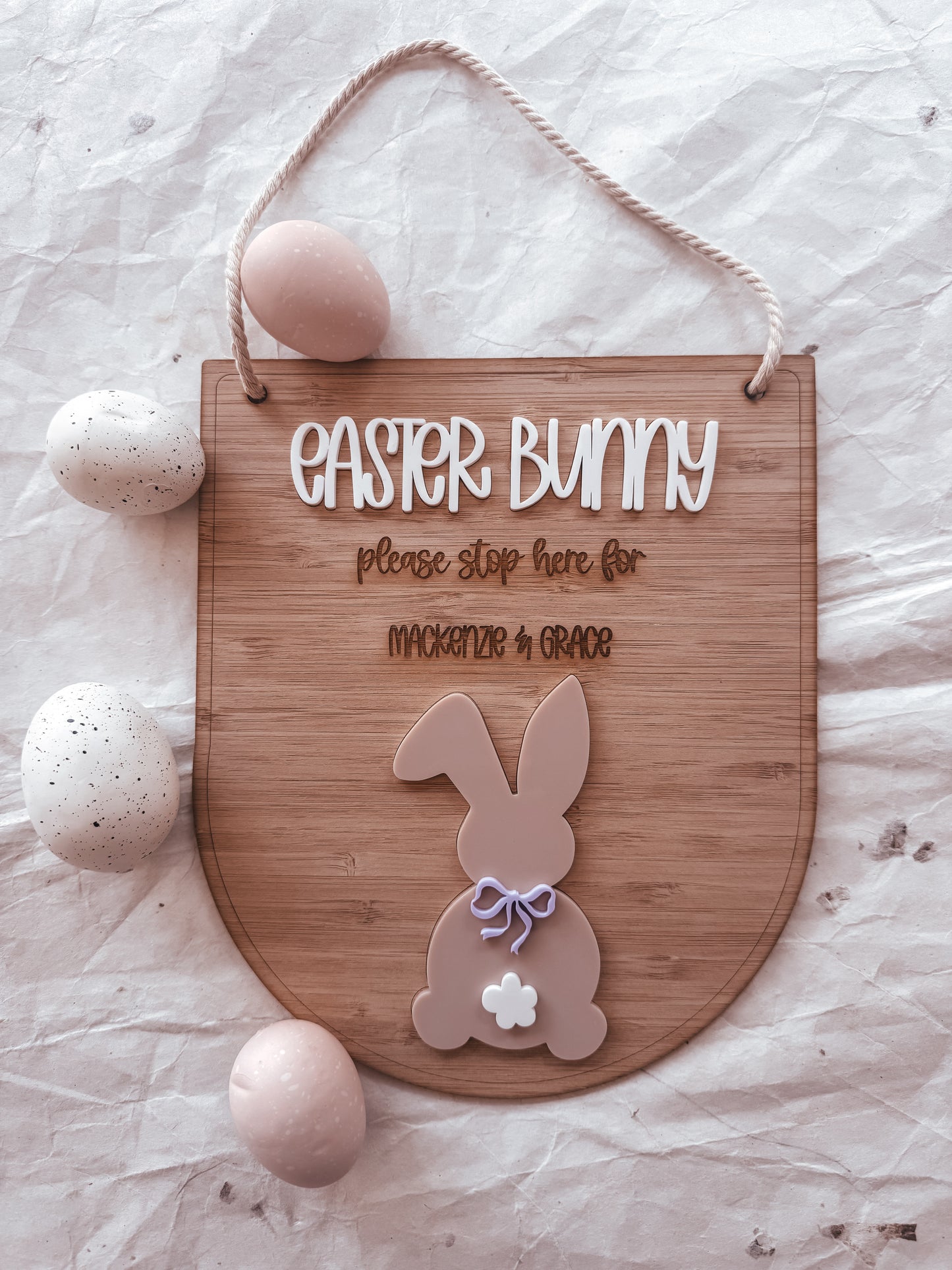 Easter Bunny Stop Here - Bunny Bow