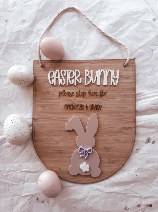 Easter Bunny Stop Here - Bunny Bow