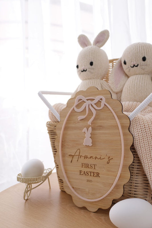 First Easter Bunny Bow Plaque