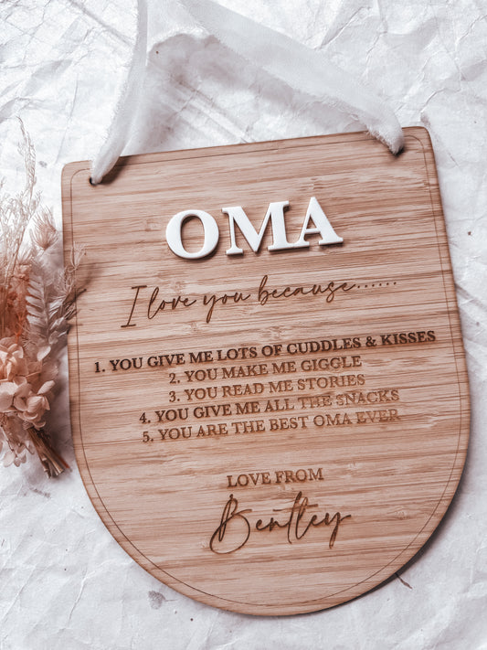Reasons I Love You Plaque