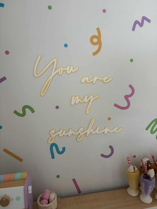 Acrylic you are my sunshine wall script