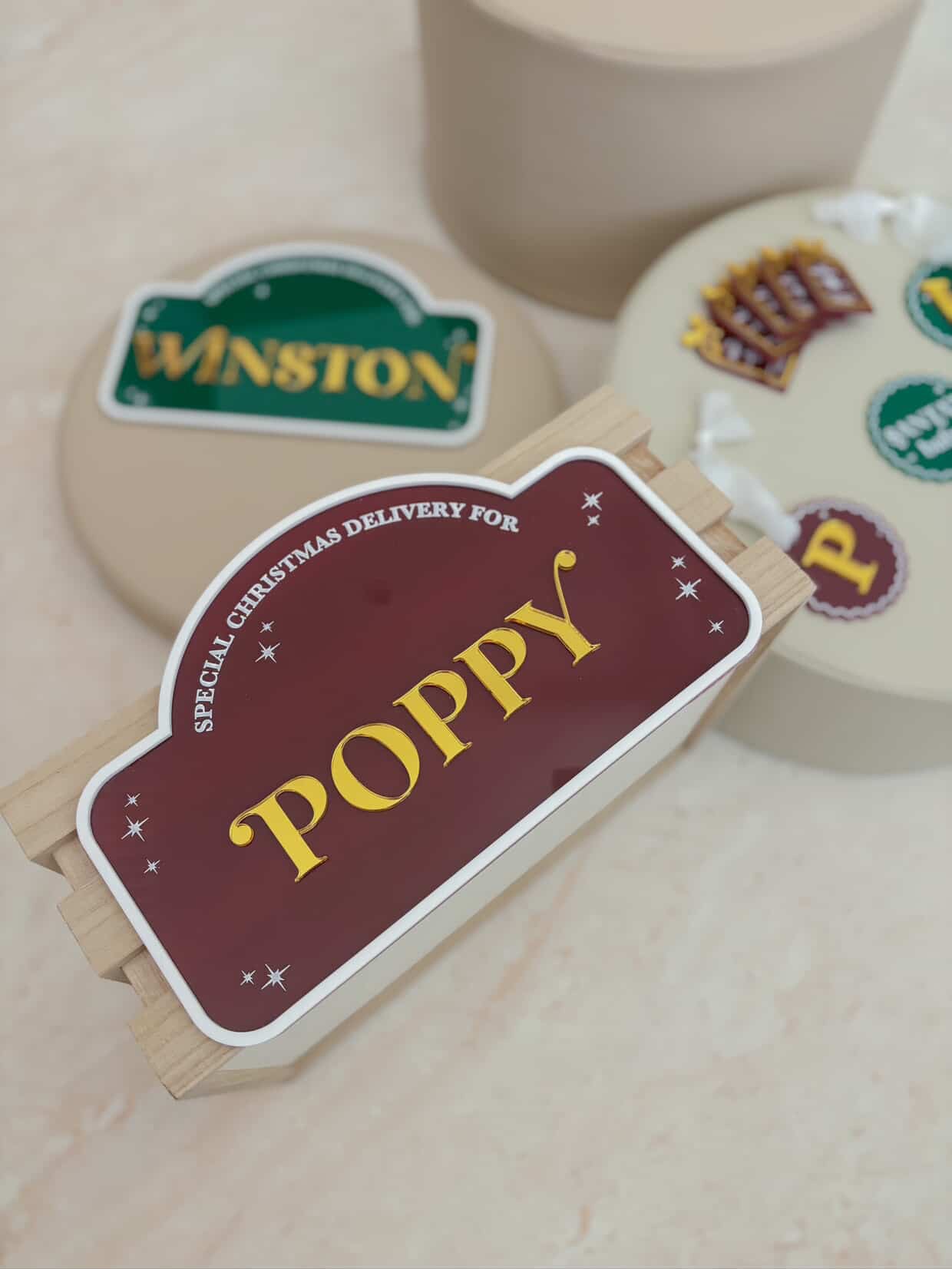 2025 LUXE Christmas Crate Acrylic Plaque