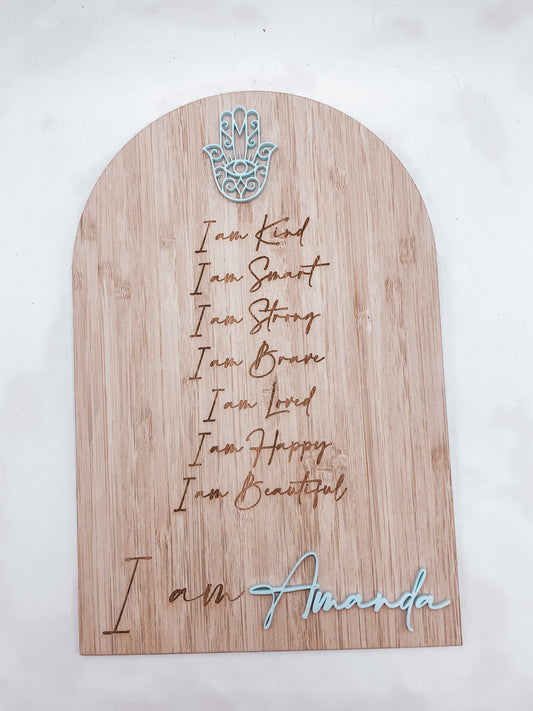 Hamsa Affirmation Plaque