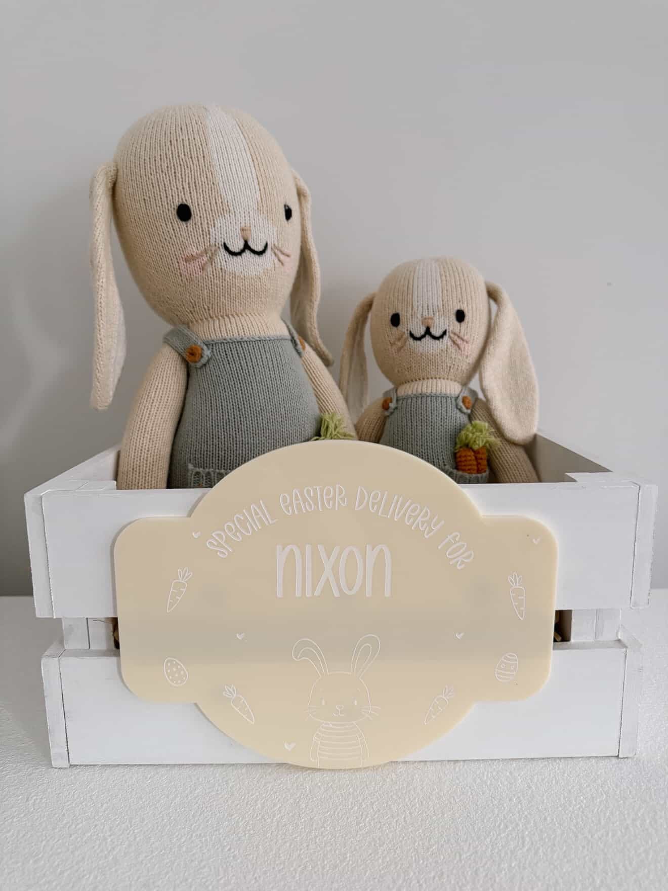 Scandinavian Boy Bunny Easter Crate