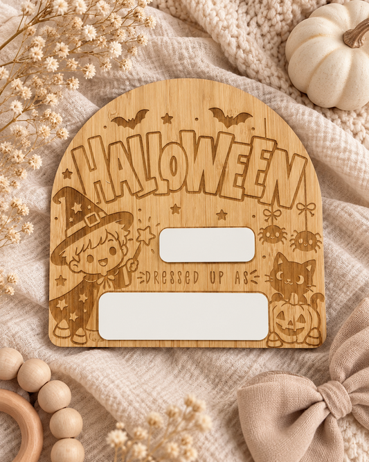 Halloween Costume Milestone Plaque - Wizard Design