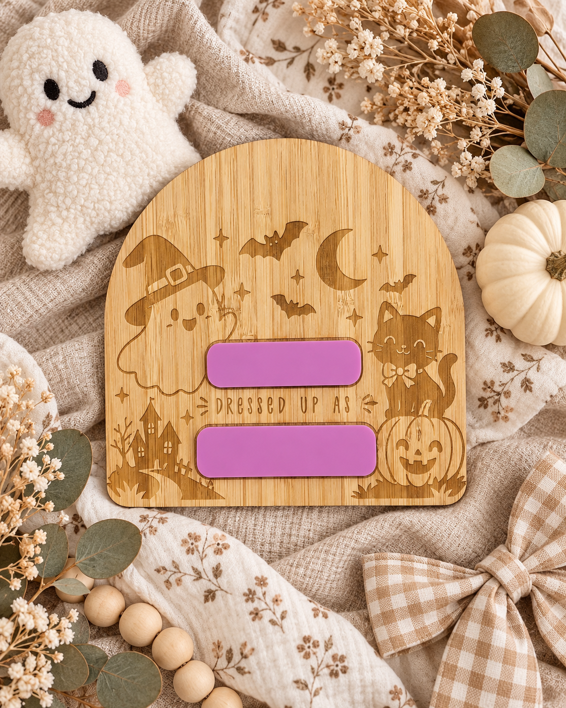 Halloween Costume Milestone Plaque - Ghost Design