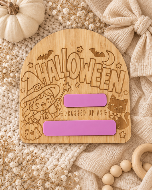 Halloween Costume Milestone Plaque - Witch Design