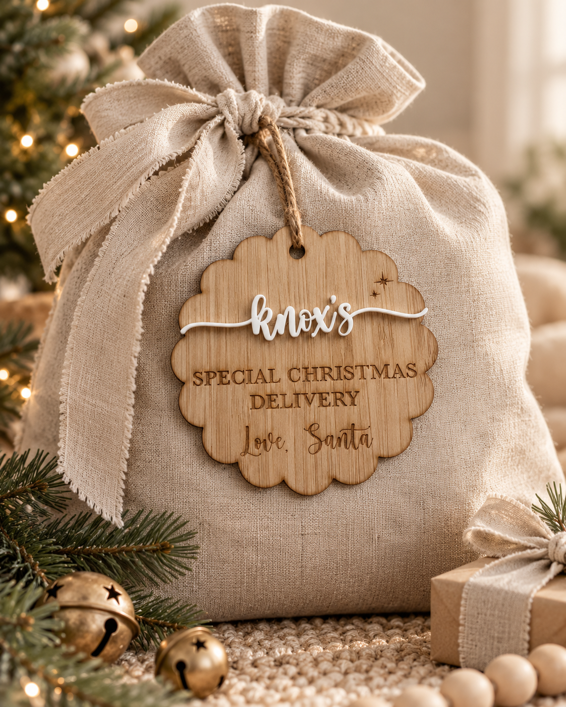 Santa Sack Scalloped Tag