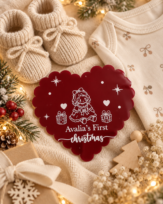 Scalloped heart first Christmas