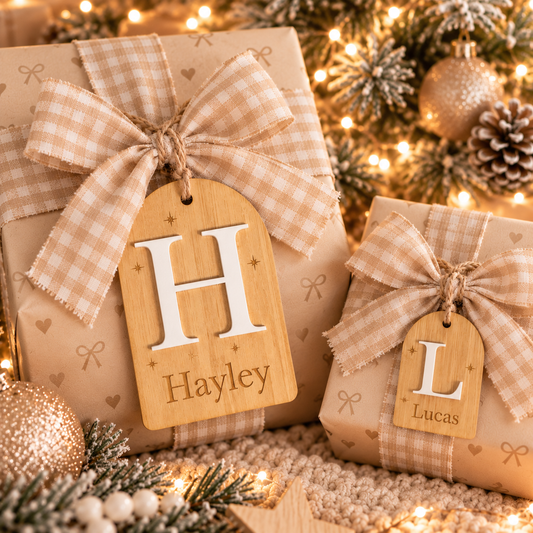 Initial Christmas gift tag ￼