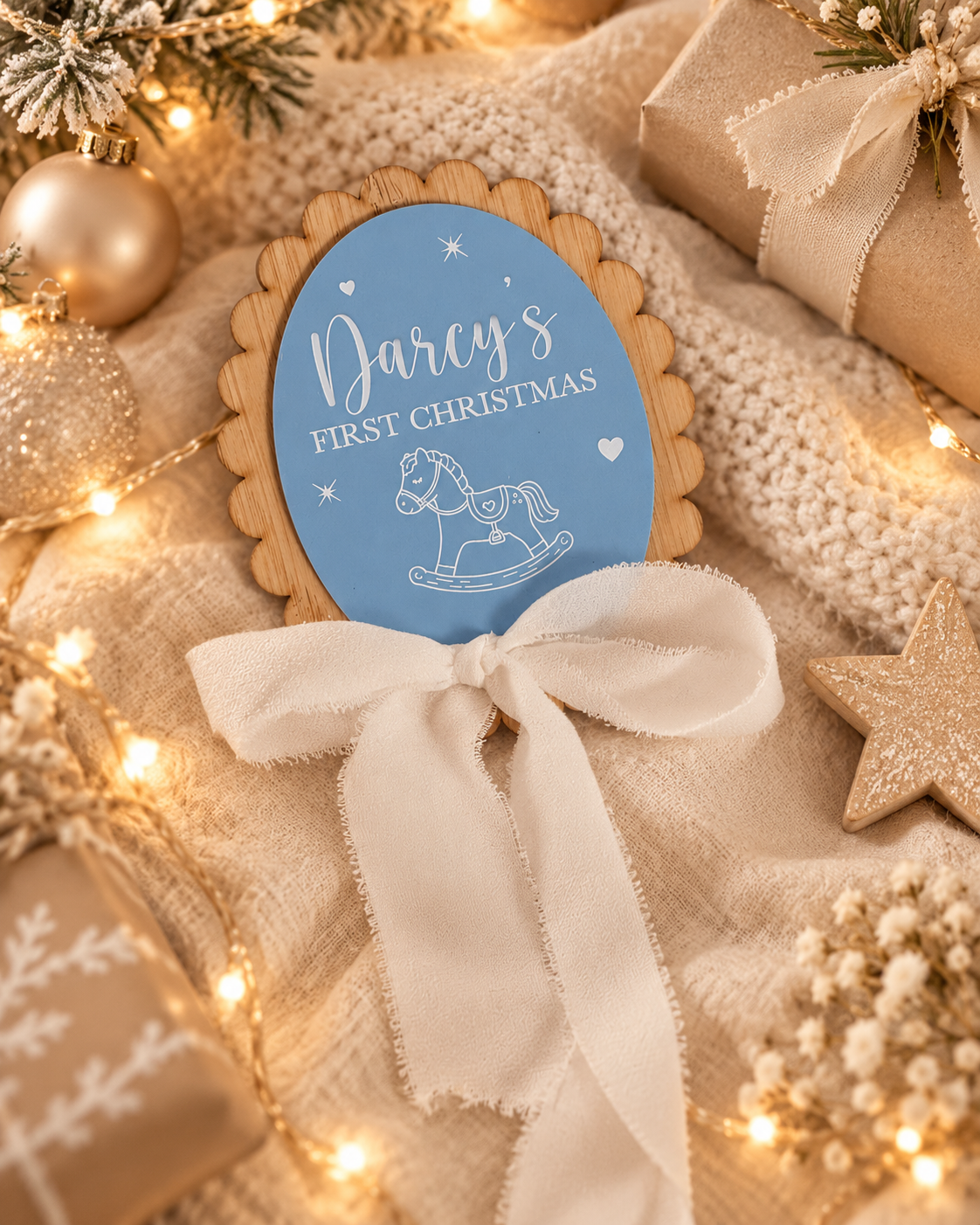 First Christmas Ribbon Plaque