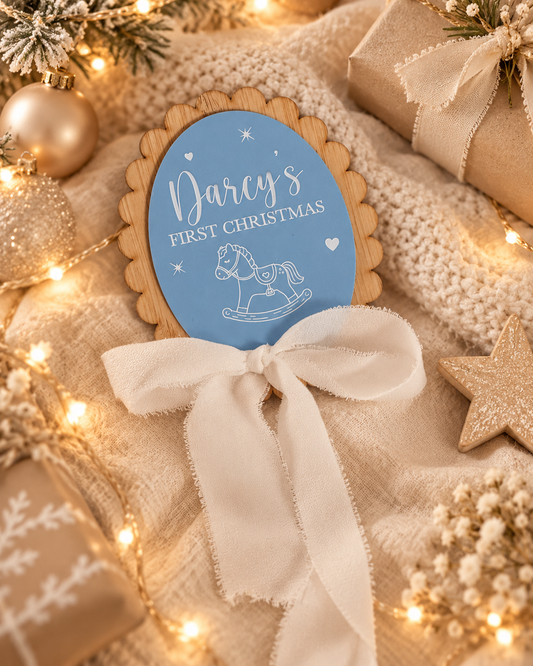 First Christmas Ribbon Plaque