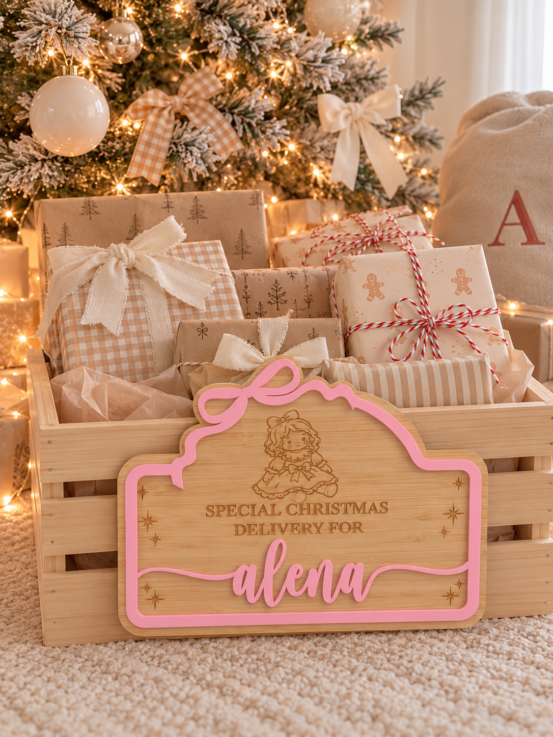 Bow Christmas Plaque