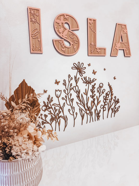 Fairies and flowers 3D wall plaque
