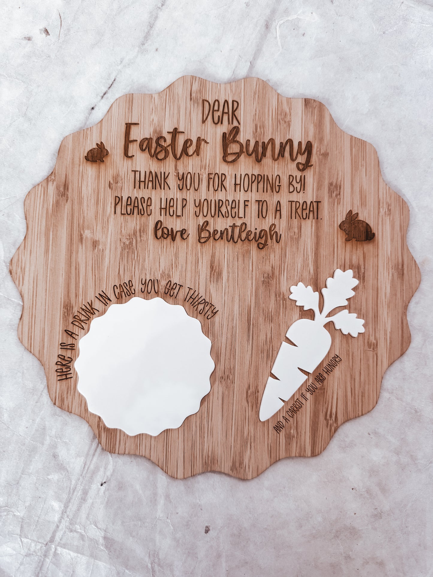 Scalloped Easter Bunny Tray