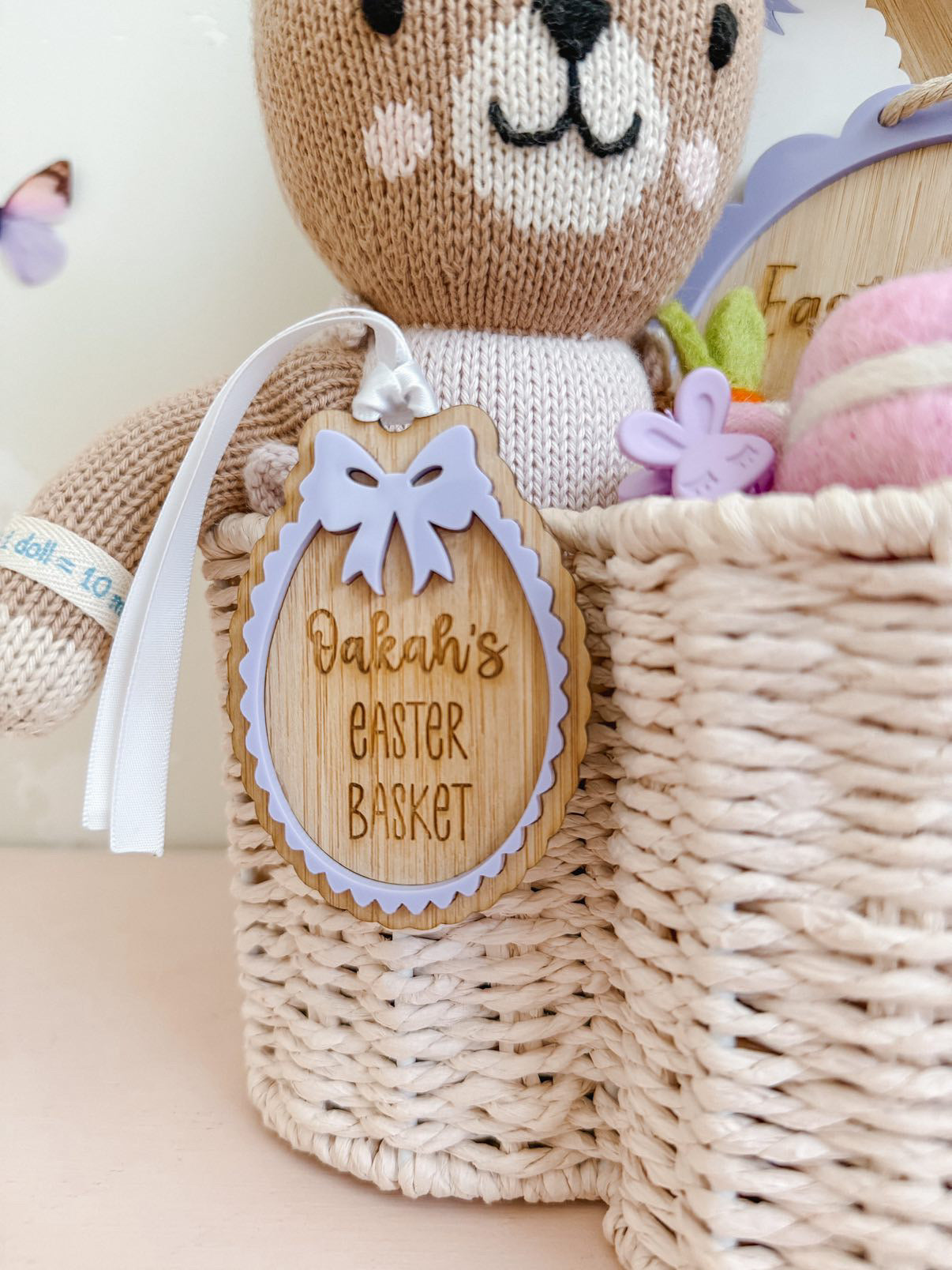 Bow Easter Basket Tag