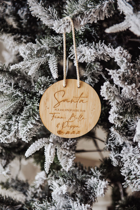 Santa please stop here door hanger
